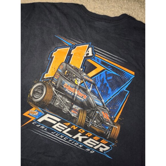 Andrew Felkner Vintage Racing T-Shirt Black 4XL Box Car Graphic Sprint Car Tee - Picture 1 of 5
